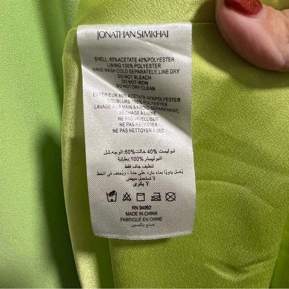 NEW NWT Jonathan Simkhai Sevilla Crochet Ring Midi Dress Lime Green - Picture 10 of 10